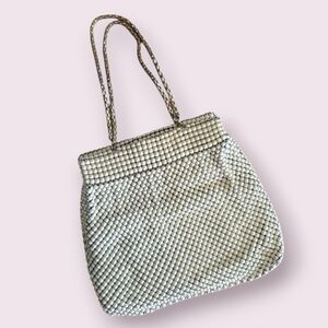 Vintage metal mesh White bag